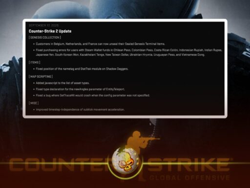 Counter-Strike 2 September 17 update screenshot – DaddySkins blog on CS2 patch notes and new features.