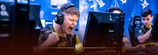 s1mple on stage representing NAVI, symbolizing his impact on Ukrainian CS2