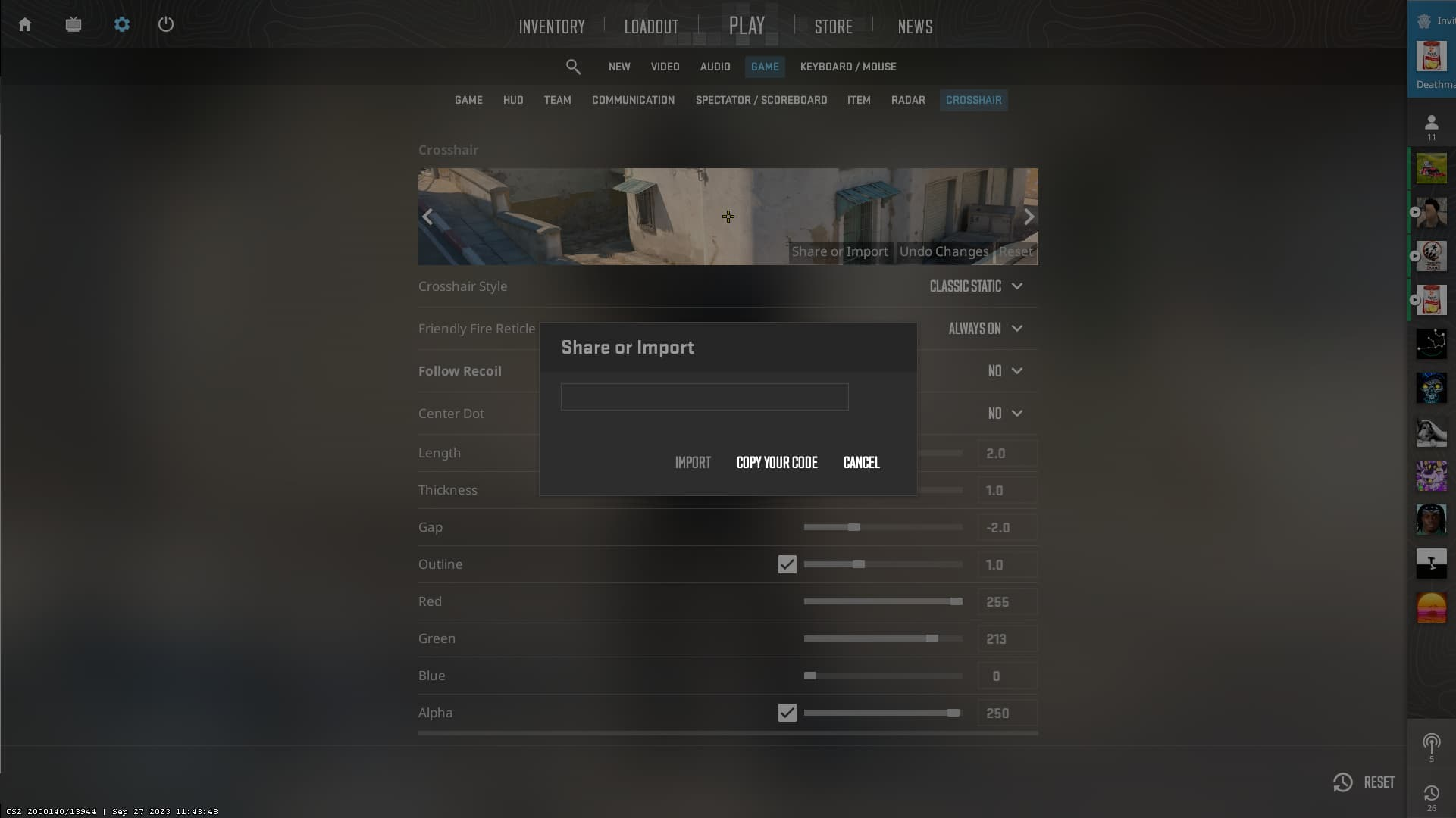 How to Apply a Crosshair Code