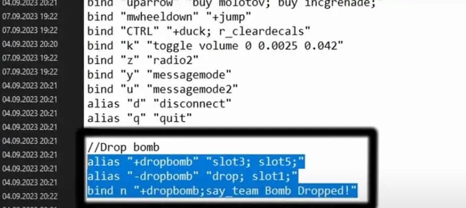 Quick-Drop / Bomb Drop Binds