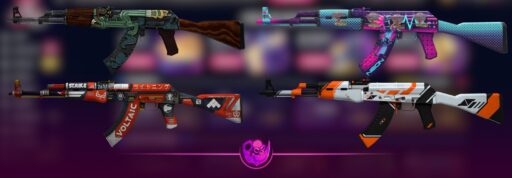 Best AK-47 Skins in CS2 featuring Fire Serpent, Neon Rider, and Bloodsport