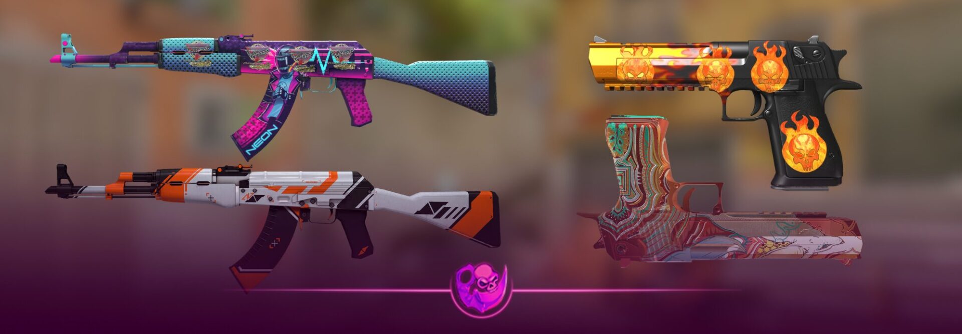 Updated chart showing the seven cheapest covert CS2 skins after Valve’s October 2025 update, used for trade-ups on DaddySkins.