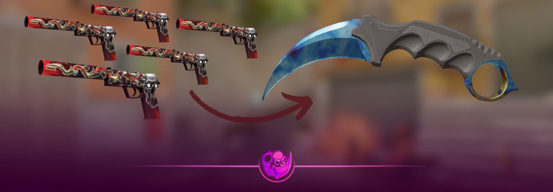 How to trade up to a knife in CS2 step-by-step guide showing trade-up contract and knife result