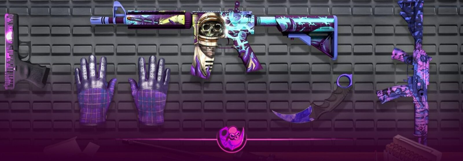 CS2 purple loadout featuring Evil Daimyo, Pulse, and Moonrise skins under $20