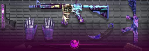 CS2 purple loadout featuring Evil Daimyo, Pulse, and Moonrise skins under $20