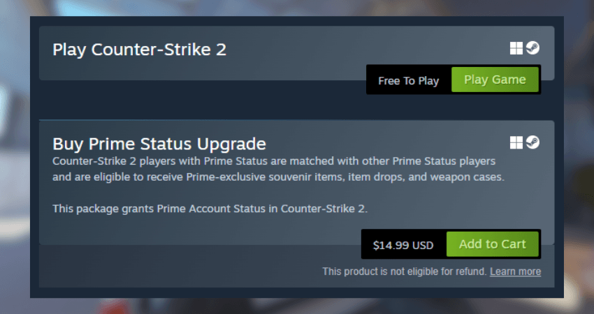 Buy CS2 Prime from Steam