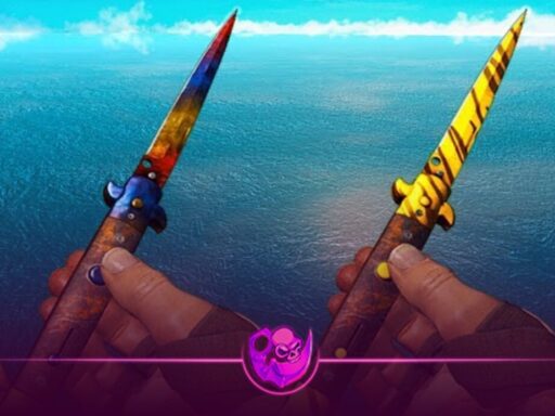 Stiletto Knife Doppler skin in CS2 showcased under Source 2 lighting