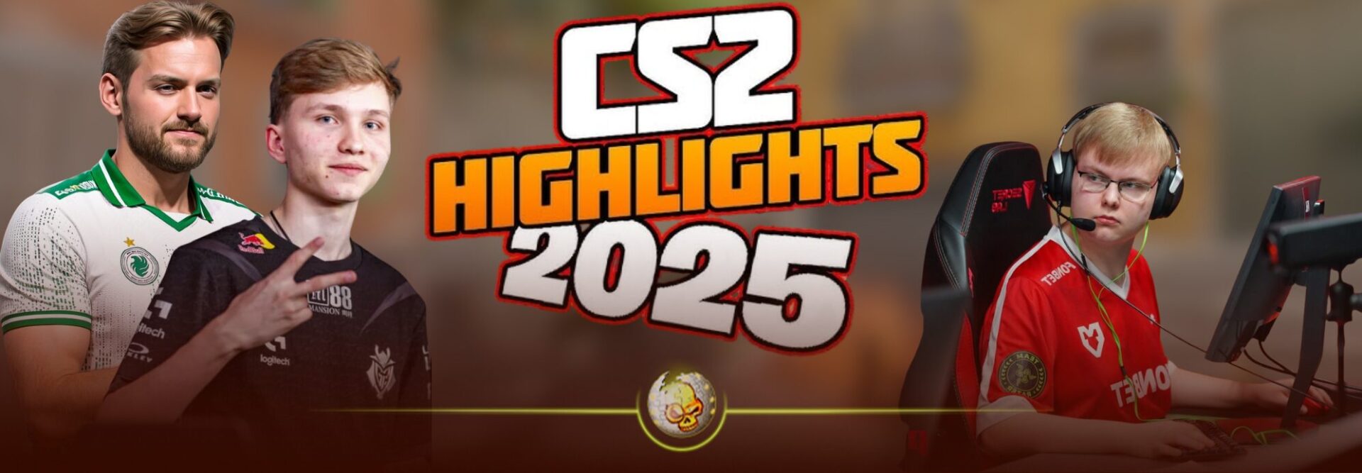 CS2 player on stage during a highlight moment at the 2025 season