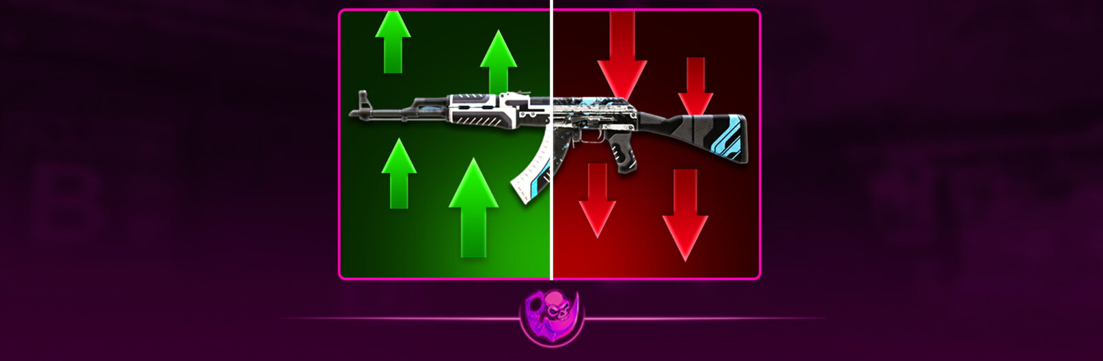 CS2 skin float value chart showing float ranges and wear levels from Factory New to Battle Scarred