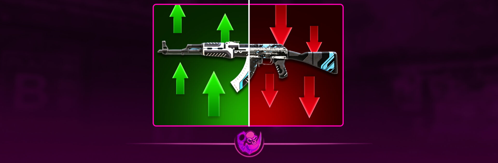 CS2 skin float value chart showing float ranges and wear levels from Factory New to Battle Scarred