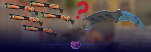 CS2 trade up odds chart showing covert skins to knife conversion rates