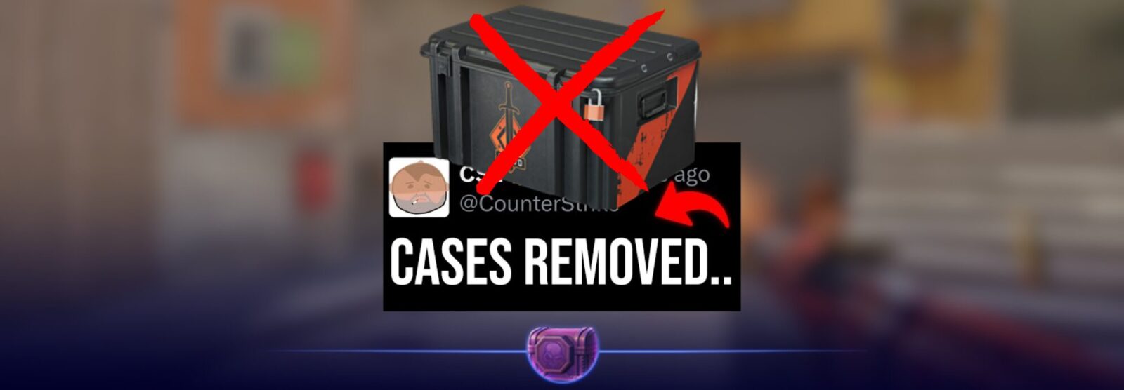 CS2 case removal rumor showing weapon cases possibly being removed by Valve in 2026