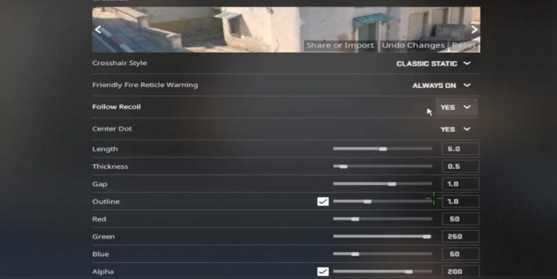 Guide to the Follow Recoil Crosshair Setting