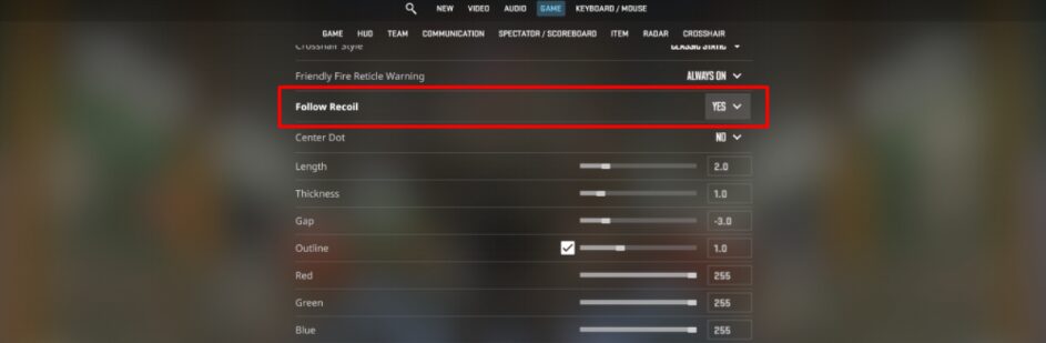Follow recoil CS2