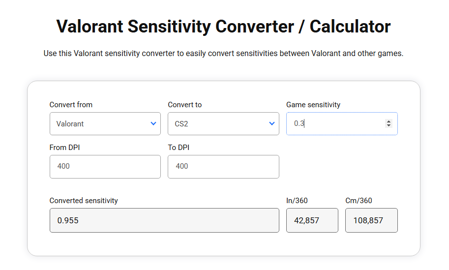 CS2 to Valorant sensitivity