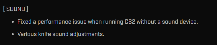 Various knife sound adjustments cs2