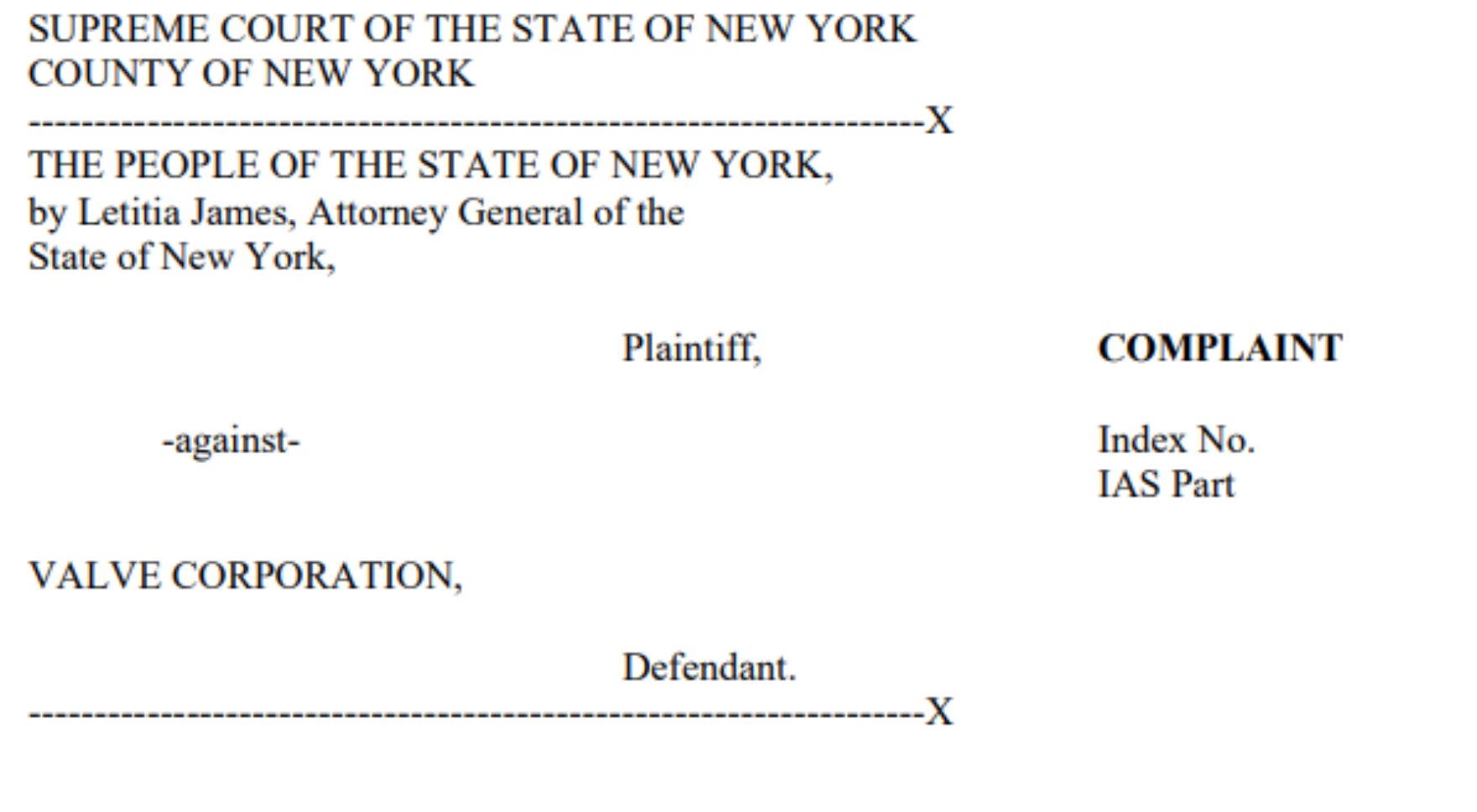 new york sues valve