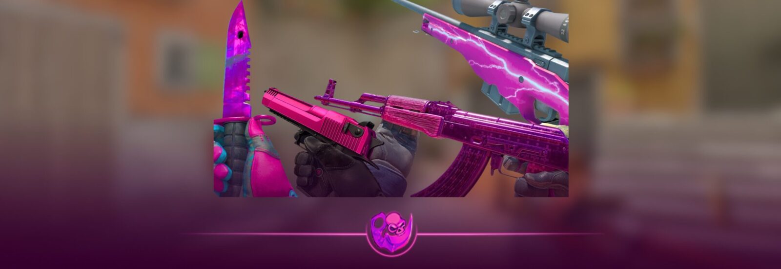 Cheap pink CS2 skins loadout showing budget pink weapon skins in Counter Strike 2