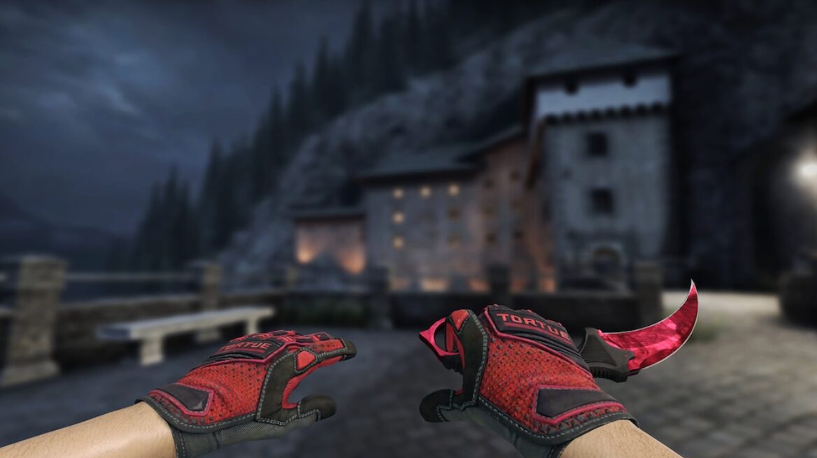 Crimson Kimono Gloves + Karambit Ruby