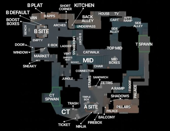 mirage callouts CS2