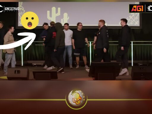 CS2 pro sucker punch incident MAUschine hitting Spidergum on stage at CAGGTUS Leipzig