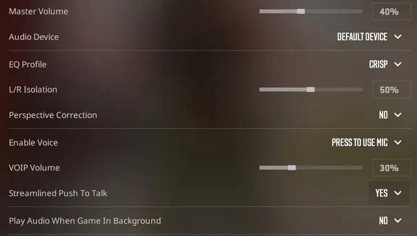 Reset Your Audio Settings In Game