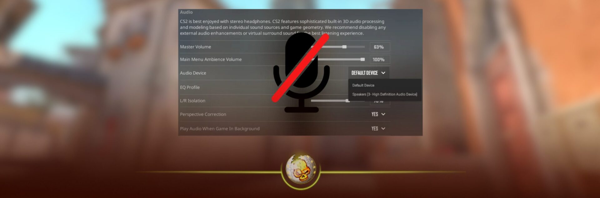 CS2 sound bug fix showing audio settings for missing footsteps and no sound