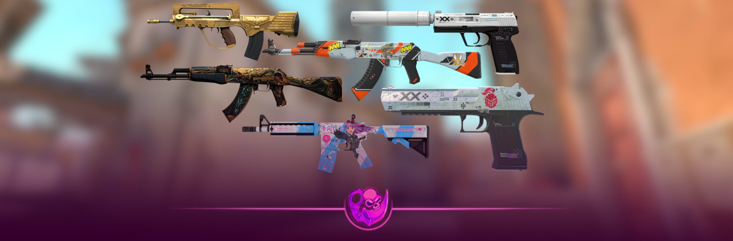 Seven cheapest red skins in CS2 to trade up with Covert skin examples