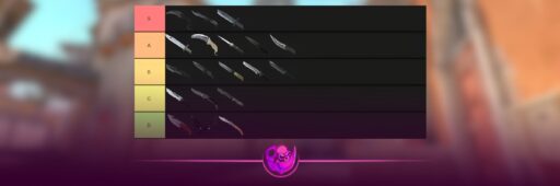 CS2 knife tier list 2026 showing a Karambit knife ranked among the best CS2 knives
