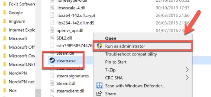 Run Steam as Administrator
