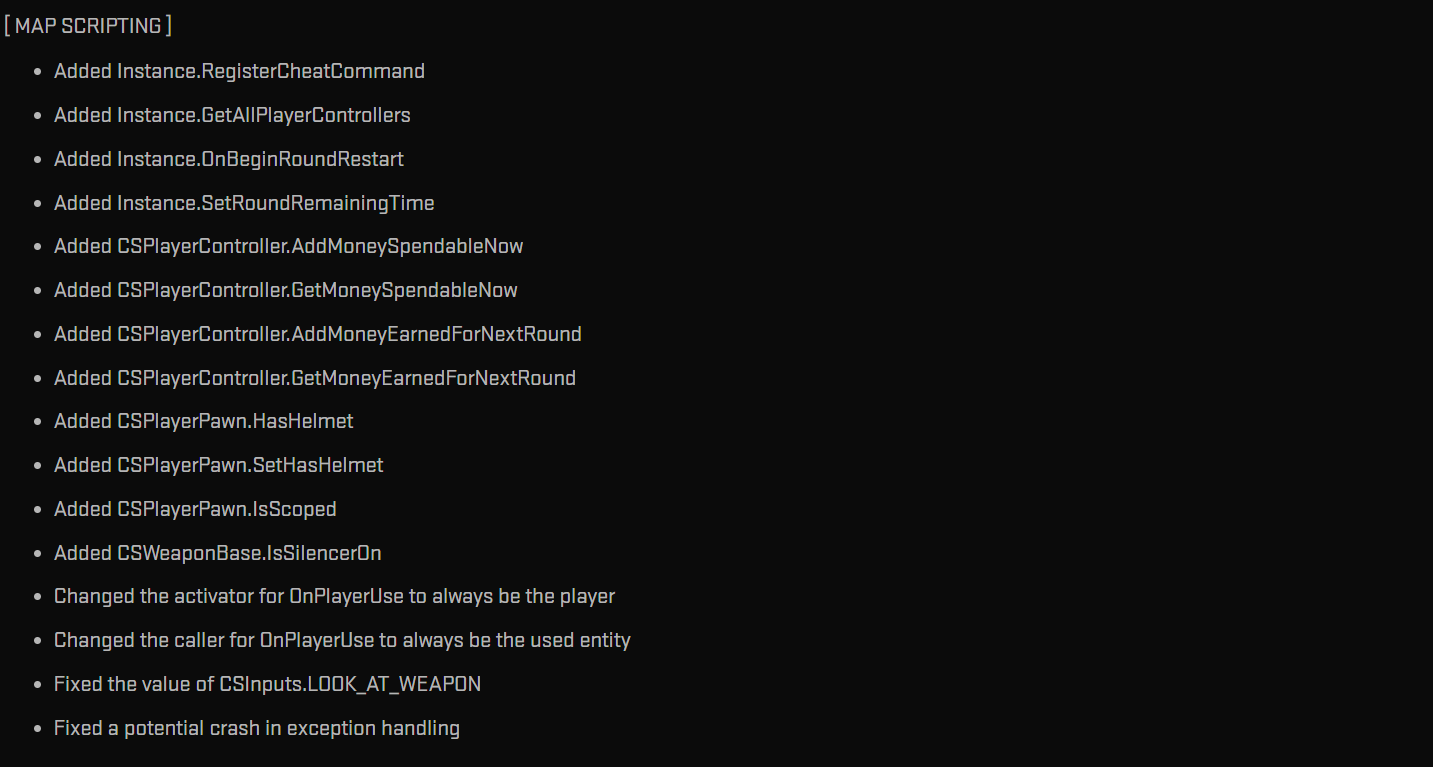 Map Scripting cs2 update may 18th