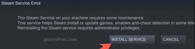 Repair the Steam Service