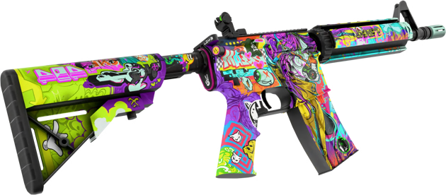 Cheap Covert skins in CS2 including M4A4 In Living Color