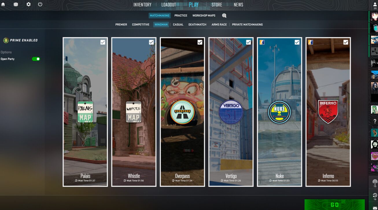 What Maps Are in CS2 Wingman?