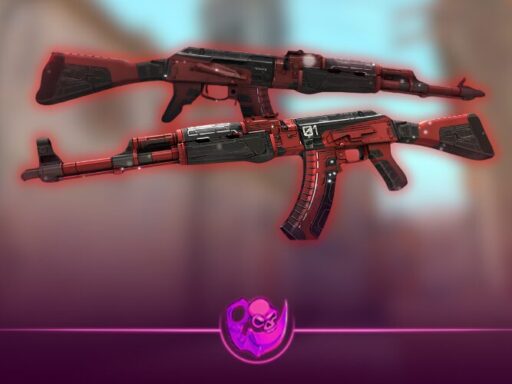 All red skins CS2 complete red loadout with AK-47 AWP M4 knife and gloves