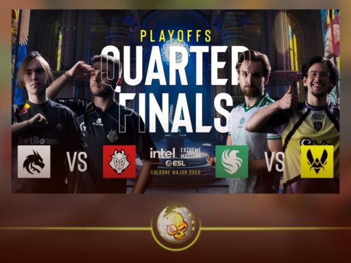 G2 Esports vs Team Spirit IEM Cologne Major 2026 quarterfinal live updates graphic