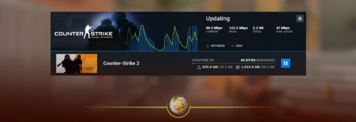 Counter Strike 2 size guide showing how many GB CS2 needs on Steam