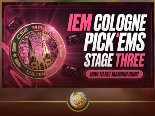 IEM Cologne Stage 3 Pick'Ems graphic for the CS2 Major showing pick options and Diamond Coin guide