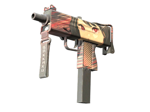MAC-10 Sakkaku red CS2 skin shown in a budget red inventory
