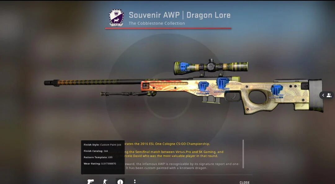 AWP Dragon Lore Katowice 2014 Crafts