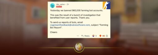 Valve bans 960,000 CS2 farming bot accounts