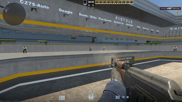CS2 Workshop custom map HUD interface