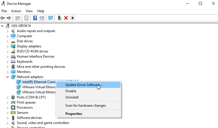 Update Your Network Adapter Driver cs2
