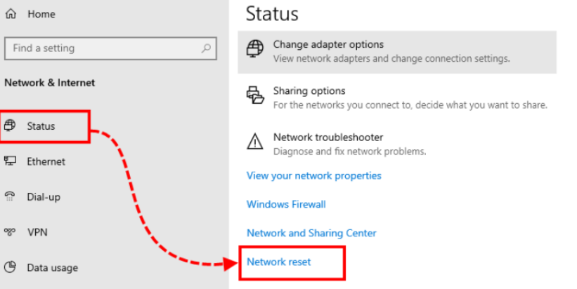 Reset the Windows Network Settings cs2
