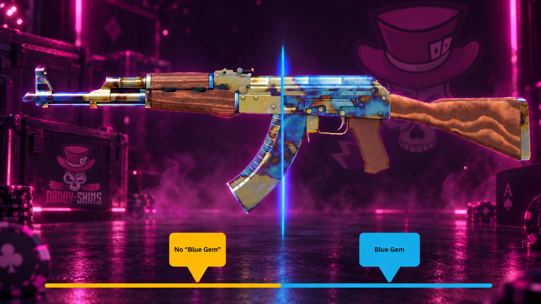 AK-47 Case Hardened #661 vs a normal mixed Case Hardened pattern]