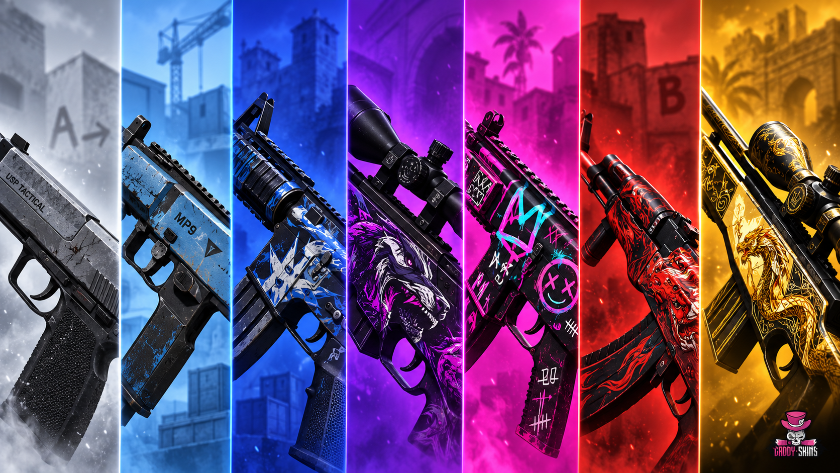 CS2 skin rarity order and colors from Consumer Grade to Covert