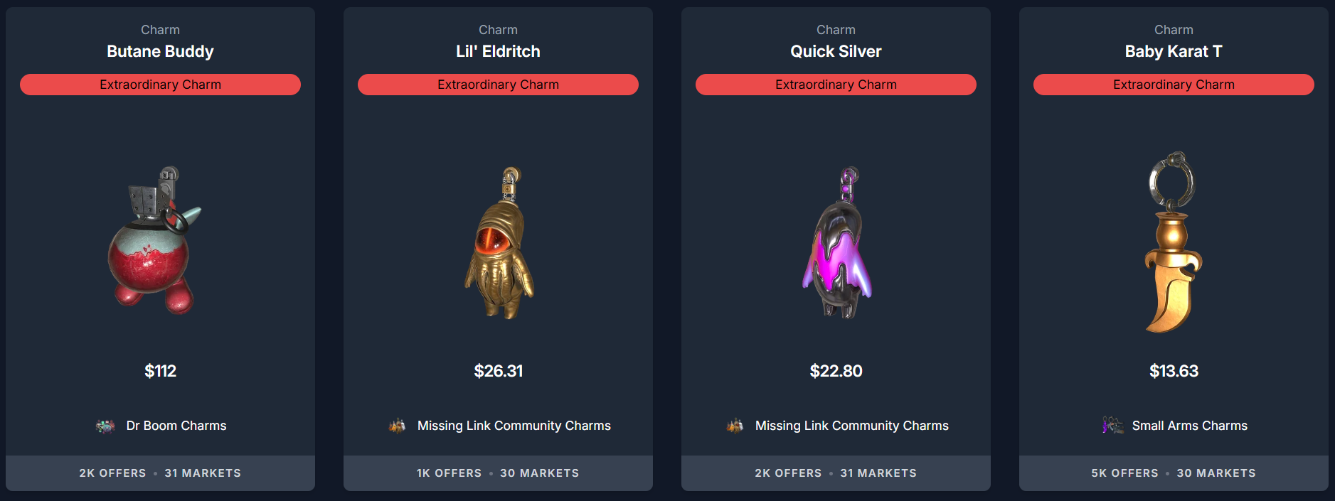 Extraordinary is the highest standard CS2 charm rarity