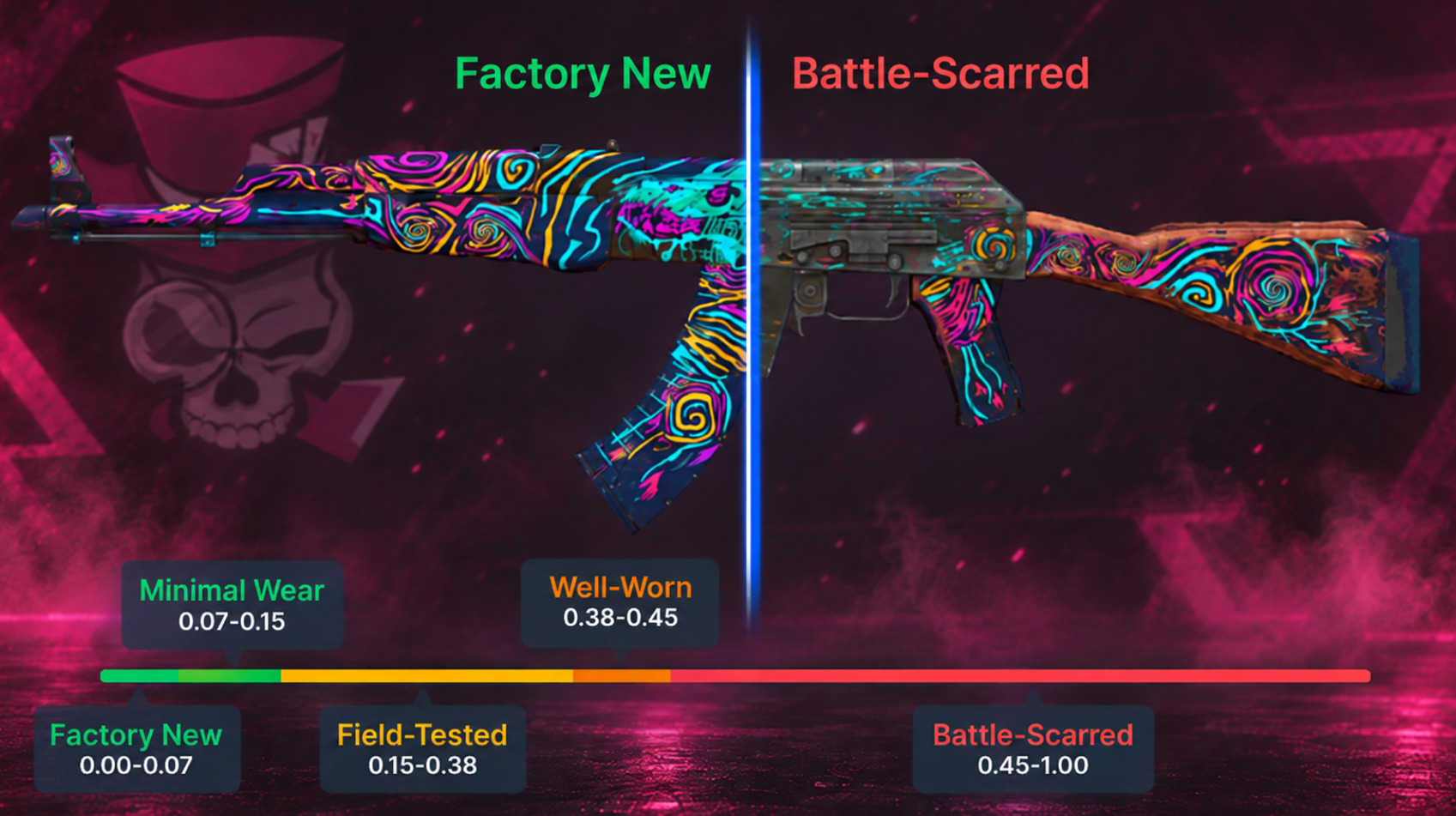 Pattern index vs float vs paint index vs rarity cs2