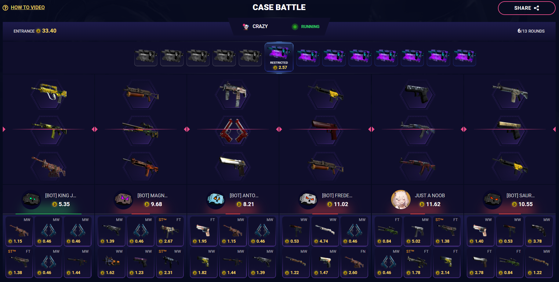 cs2 case battles - same cases