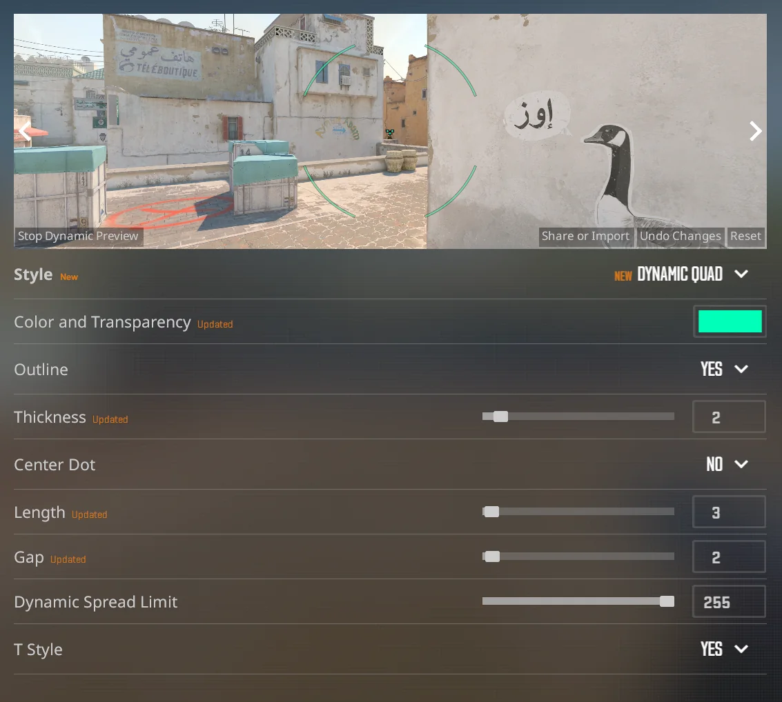 new cs2 crosshairs update